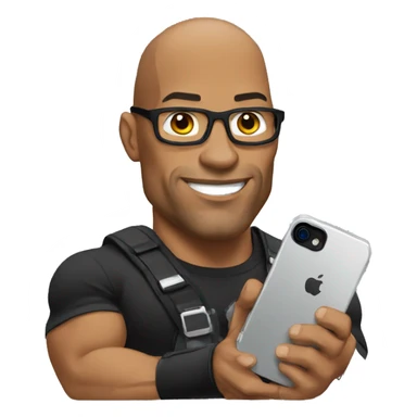 the rock holding an iphone sticker