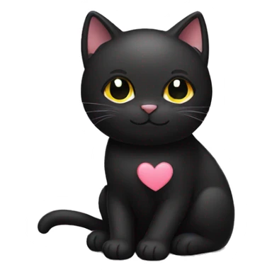 Black cat love sticker