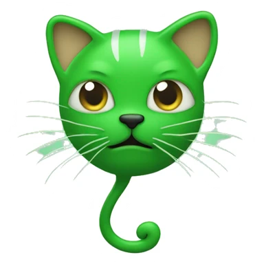 green microorganims shaped like a  very filine cat sticker