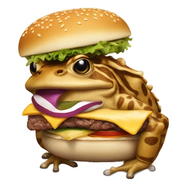 Horned frog with burger  sticker