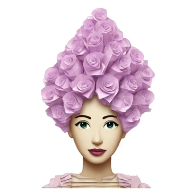  lady Queen royal vaporwave made of 420 origami newspaper roses hemp leaves lantern fairy lights burning paper vaporwave sticker