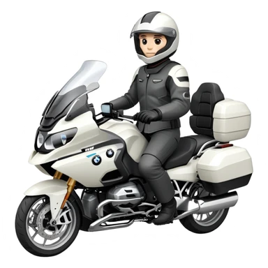 BMW R 1200 RT touring motorcycle with rider sticker