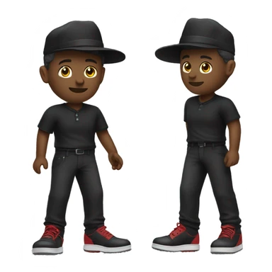 🏌🏾‍♂️ but with a black hat, red shirt, and black pants and shoes sticker