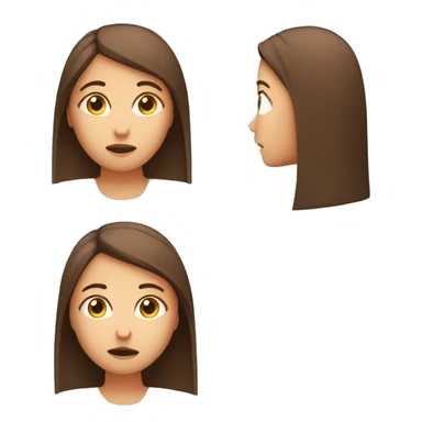 Brown straight hair girl with headache rubbing head sticker