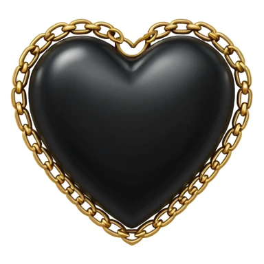 Black heart with golden chain sticker