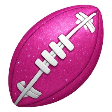 Hot pink glitter football with glitter  sticker