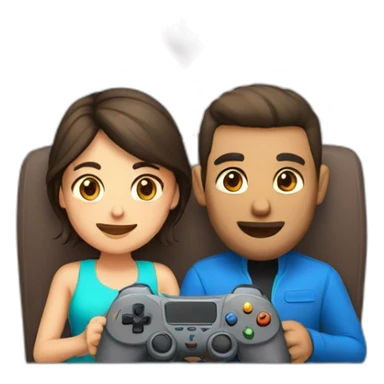 couple playing video game together sticker