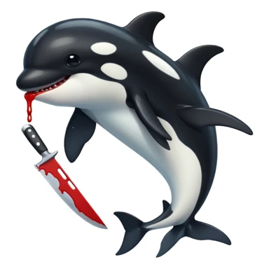 orca holding a bloody knife sticker
