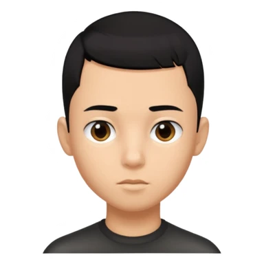 create a long buzz haircut boy that has black hair hair need to go on forhead and it cant be flat little fringe sticker