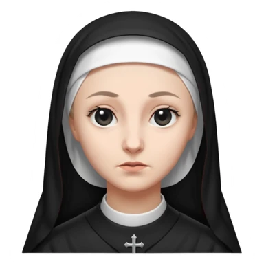 nun emoji. black and white cloth. black veil. war tone sticker