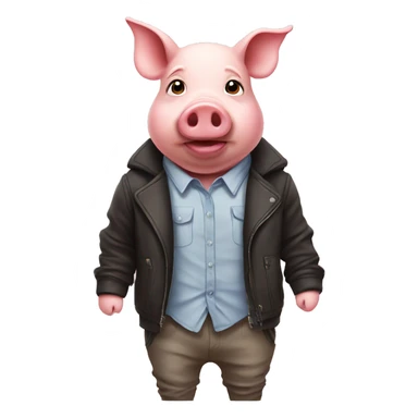 Pig wearing clothes sticker