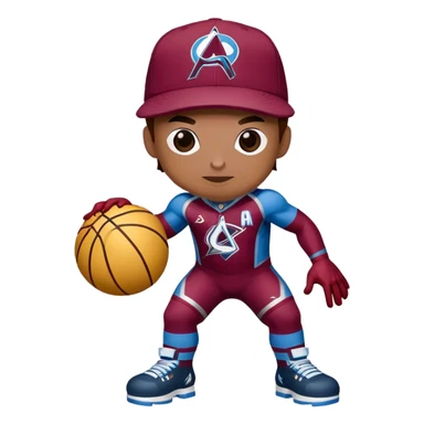 Spider-Man wearing a Denver Nuggets hat and a Colorado Avalanche jersey sticker