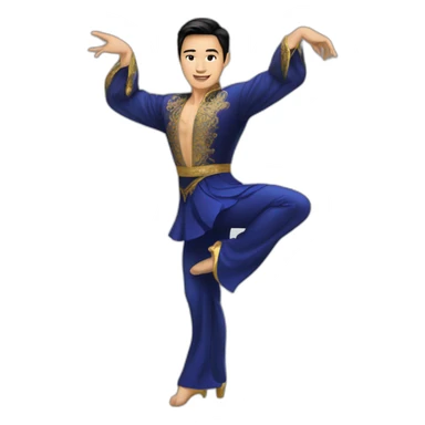 asian ballroom latin male dancer sticker