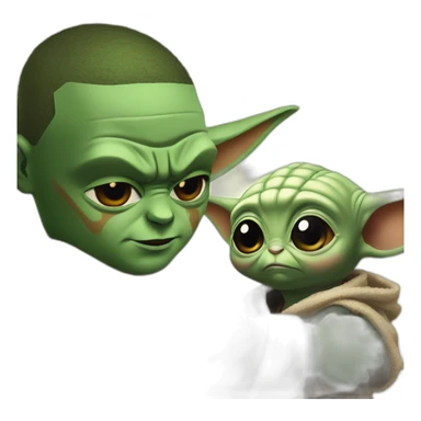 Lebron fighting baby yoda sticker