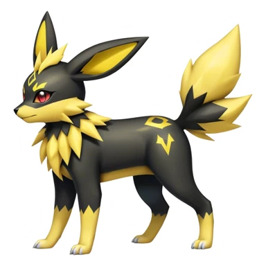 Shiny Cool Umbreon-Jolteon-Fakemon-hybrid -fusion- full body sticker