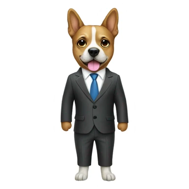 Dog on the beach wearing a suit sticker