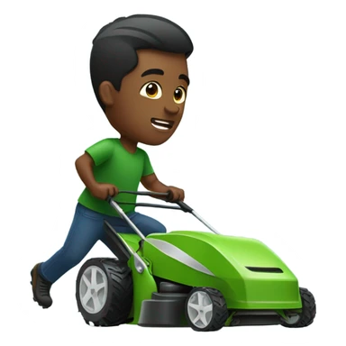 Football player mowing the lawn sticker