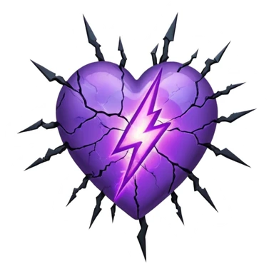 heart with black and purple lightning sticker