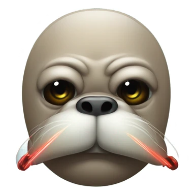 Angry walrus with laser vision eyes sticker