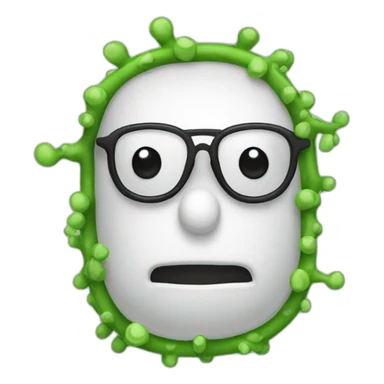 Bacteria with glasses sticker