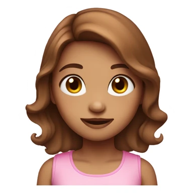Girl with cute brown hair with a pink ྀི sticker