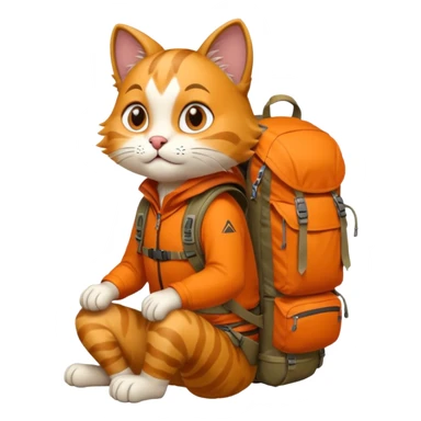 backpacked mountain cat sticker