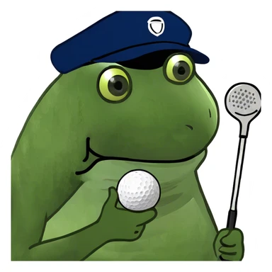 Bufo putting on a golf course sticker