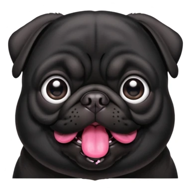 Black pug sticker