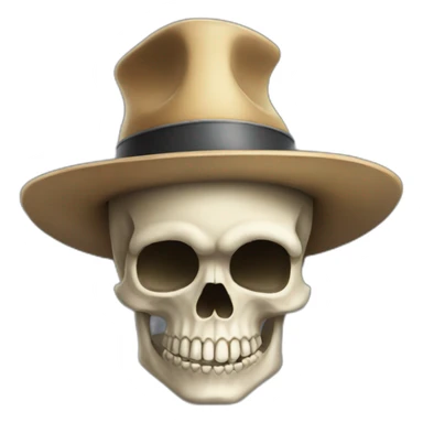 explore skull with a hat, face sticker