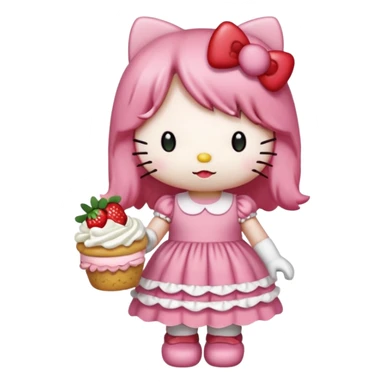 hello kitty strawberry shortcake pink sticker