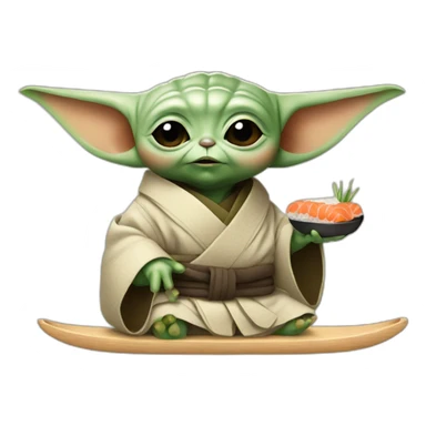 Baby yoda eat sushi sticker