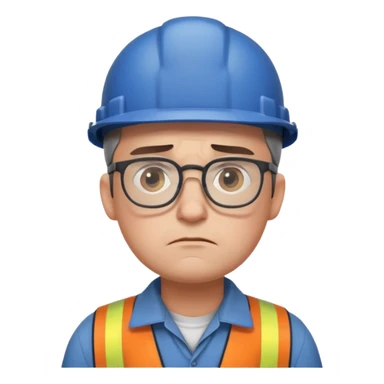 engineer with glasses looking really sad sticker