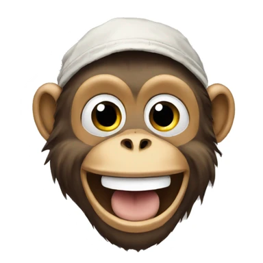 monkey laughing bandana on his head sticker