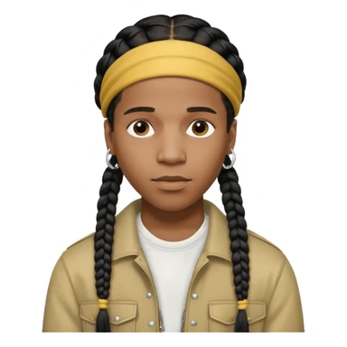 asap rocky, pretty bratz man, with braids sticker