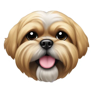 Gold shih tzu with a black mouth and ears sticker