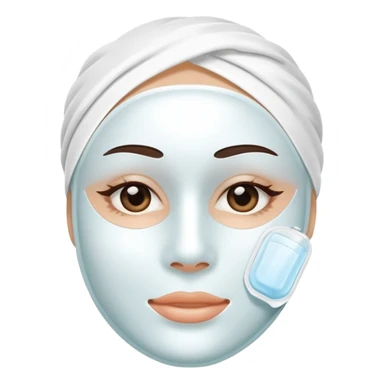 a white skincare beauty mask pack for face, without real person's face sticker