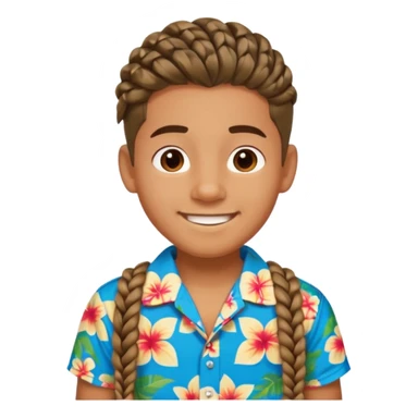 boy with chunky braids, tourist sticker