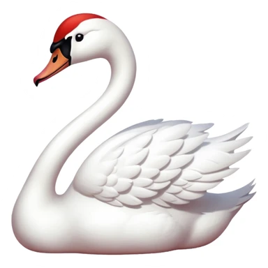 Red and white swan sticker
