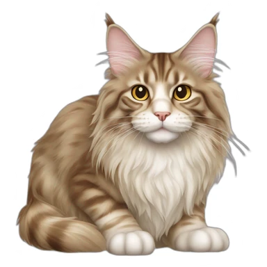 gato maine coon pelagem cor de creme sticker