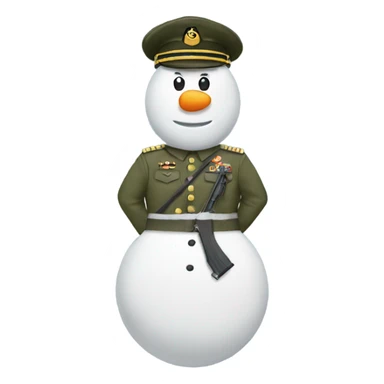 Snowman with army uniform sticker