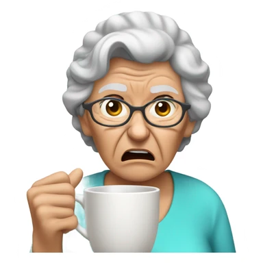 angry grandma can't hear cup her hand to her ear sticker