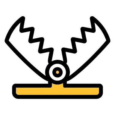 silver colored bear-trap, color outline style sticker