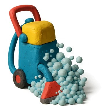 carpet shampooer in action, bubbles spilling out, no background sticker