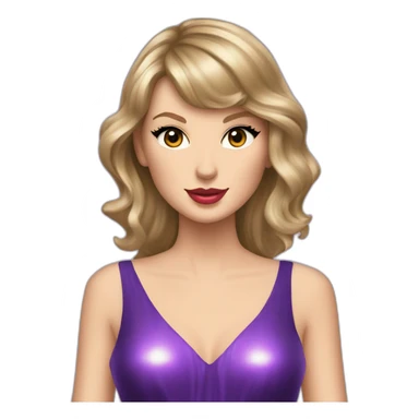 Taylor swift in a purple shiny dress sticker