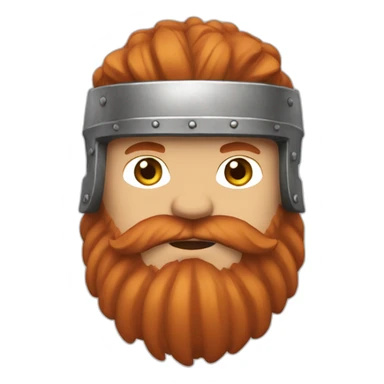 male viking with a reddish beard streaked with white helmet no horns sticker