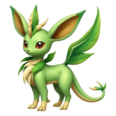 Exotic Tropical Rare Shiny Epic Ethereal Cute Leafeon-Flygon-Tropius-hybrid, full body sticker