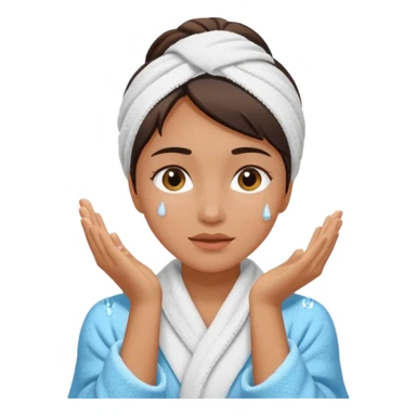 a female washing her face outside of shower  sticker