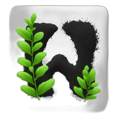 block made of black powders, breath of green plant sticker