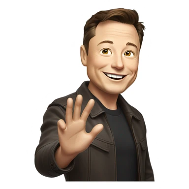 Elon musk waving his hand sticker
