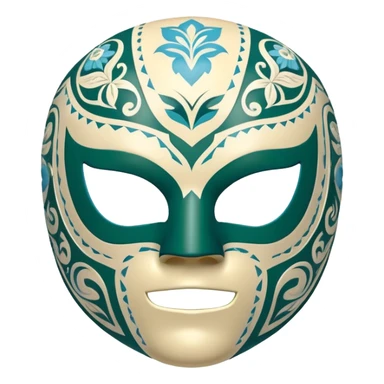 forest green, cream, and Carolina blue luchador mask sticker